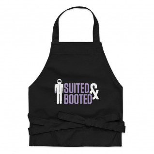 Suited and Booted Purple and White Print Organic Cotton Apron