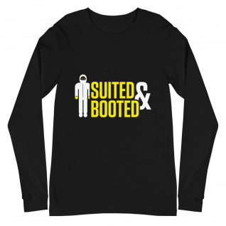 Suited and Booted Yellow and White Print Unisex Long Sleeve Tee