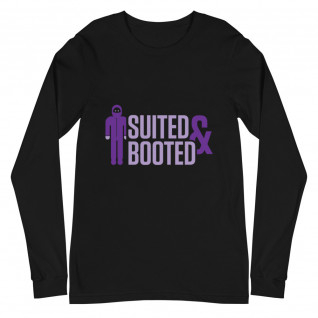 Suited and Booted Purple Print Unisex Long Sleeve Tee