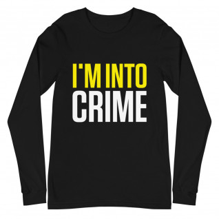 I'm Into Crime Yellow and White Print Unisex Long Sleeve Tee