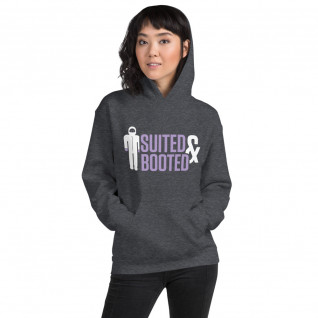 Suited and Booted Purple and White Print Unisex Hoodie
