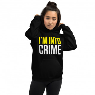 I'm Into Crime Yellow and White Print Unisex Hoodie