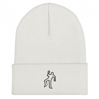 Dead Fred White Embroidered Cuffed Beanie