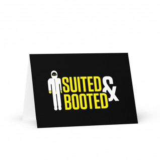 Suited and Booted Yellow and White Greetings Card