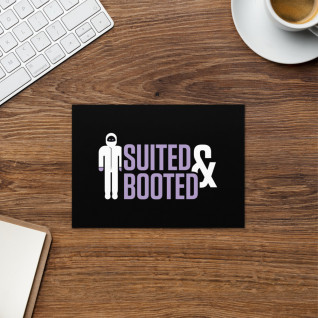 Suited and Booted Purple and White Greetings Card