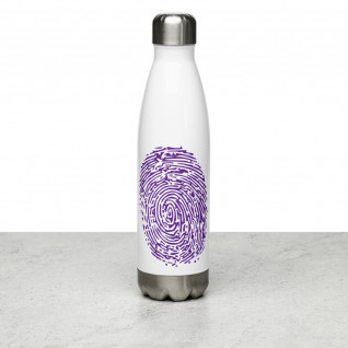 Purple Fingerprint Stainless Steel Water Bottle