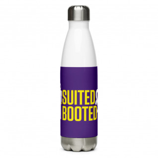 Suited and Booted Yellow and White Stainless Steel Water Bottle