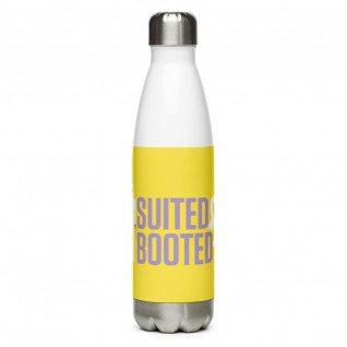 Suited and Booted Purple and White Stainless Steel Water Bottle