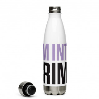 I'm Into Crime Light Purple and Black Stainless Steel Water Bottle