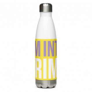 I'm Into Crime Light Purple and White Stainless Steel Water Bottle