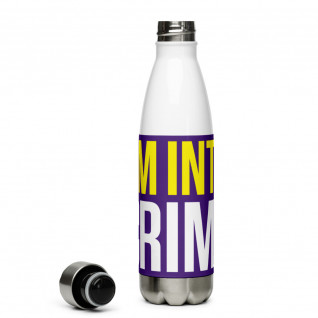 I'm Into Crime Yellow and White Stainless Steel Water Bottle