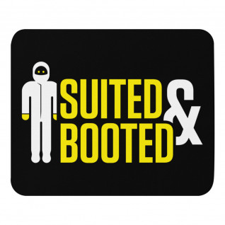 Suited and Booted Yellow and White Mouse Pad