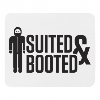 Suited and Booted Black Mouse Pad