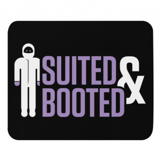 Suited and Booted Purple and White Mouse Pad