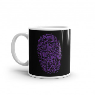 Purple Fingerprint (Black Background) Mug