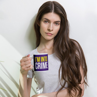 I'm Into Crime Yellow and White Mug