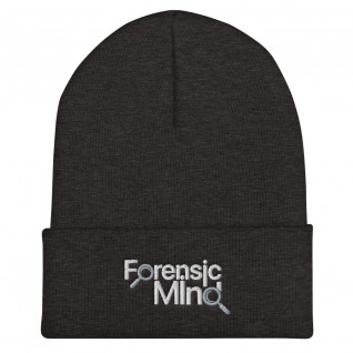 Forensic Mind Grey and White Embroidered Cuffed Beanie