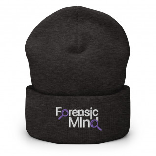 Forensic Mind Purple and White Embroidered Cuffed Beanie