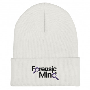Forensic Mind Black and Purple Embroidered Cuffed Beanie
