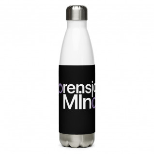 Forensic Mind Purple and White Stainless Steel Water Bottle