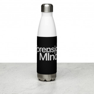 Forensic Mind Grey and White Stainless Steel Water Bottle